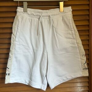 Jordan White and Gray Athletic Shorts with Elastic Waistband